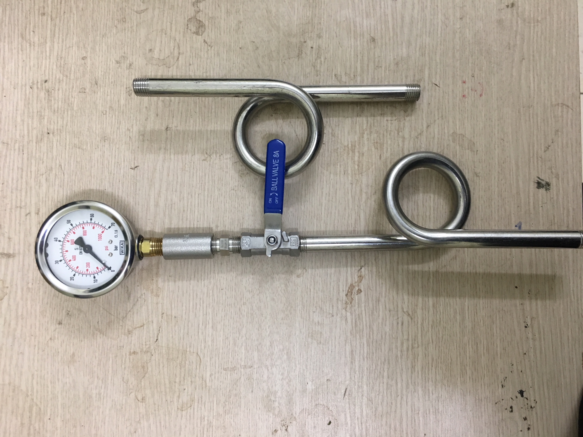 Xi phông lắp đồng hồ áp Inox